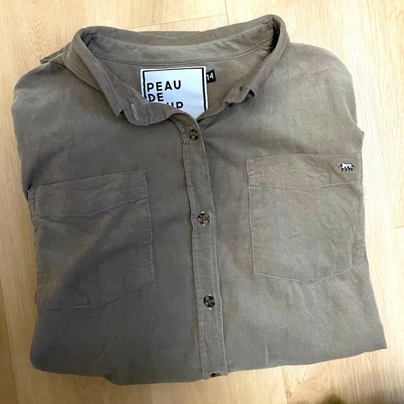peau de loup Tops - Peau de loup tan corduroy shirt
